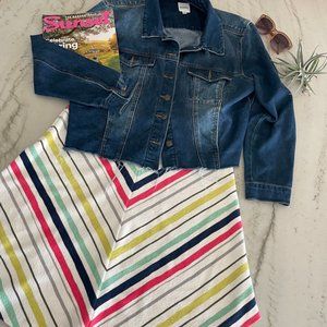 Anthropologie Maeve Spring stripe chevron skirt size medium